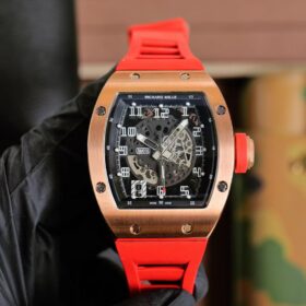 Richard Mille RM 010 Rose Gold Case Red Rubber Strap