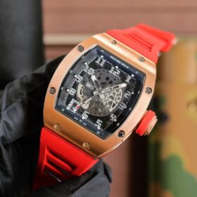 Richard Mille RM 010 Rose Gold Case Red Rubber Strap